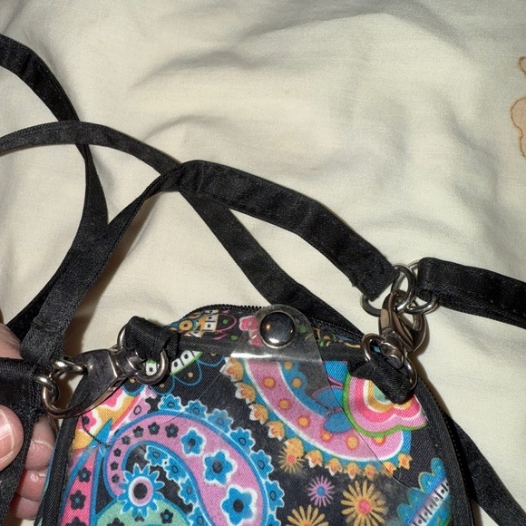Charm 14 Colorful Paisley Crossbody Bag with clear pocket for phone - Picture 5 of 10